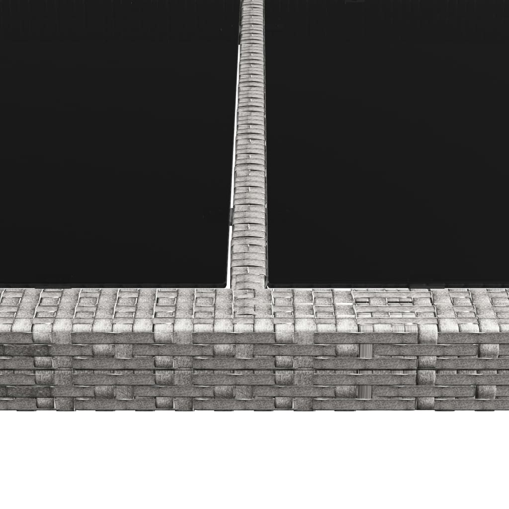 Outdoor Dining Table Grey 200x150x74 cm Poly Rattan